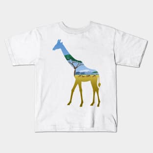 Giraffe Landscape Kids T-Shirt